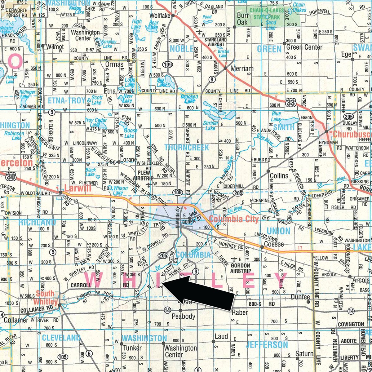 Area map - TIMED ONLINE ONLY PERSONAL PROPERTY AUCTION IN WHITLEY COUNTY, INDIANA