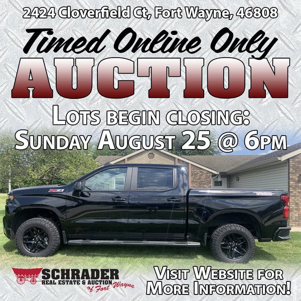TIMED ONLINE ONLY PERSONAL PROPERTY AUCTION IN ALLEN COUNTY, INDIANA