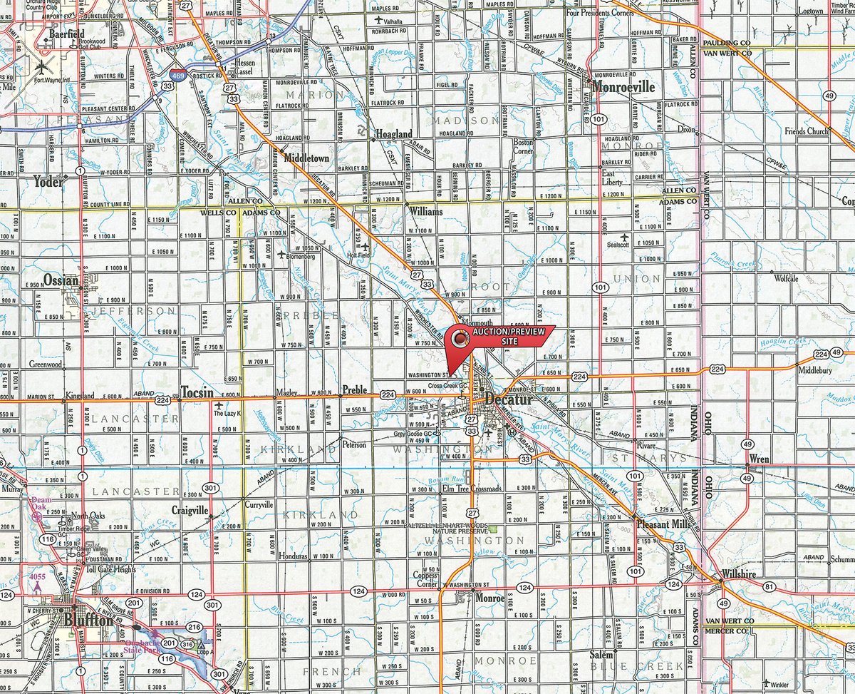 Area map - TIMED ONLINE ONLY PERSONAL PROPERTY AUCTION IN ADAMS COUNTY, INDIANA