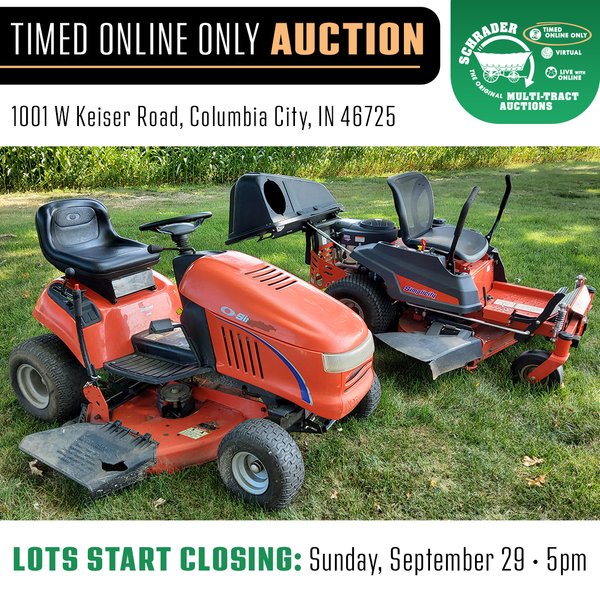 TIMED ONLINE ONLY PERSONAL PROPERTY AUCTION IN WHITLEY COUNTY, INDIANA