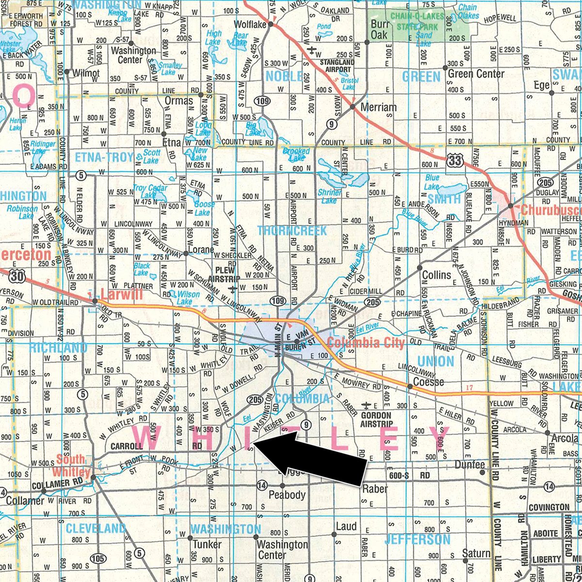 Area map - TIMED ONLINE ONLY PERSONAL PROPERTY AUCTION IN WHITLEY COUNTY, INDIANA