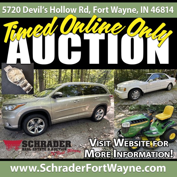 TIMED ONLINE ONLY PERSONAL PROPERTY AUCTION IN ALLEN COUNTY INDIANA