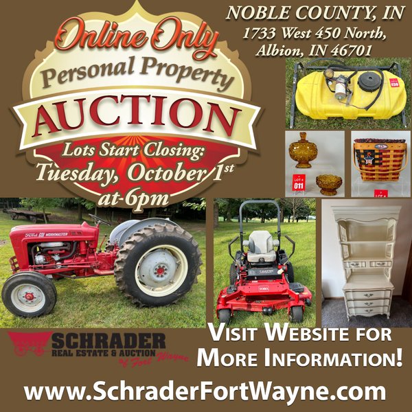 TIME ONLINE ONLY PERSONAL PROPERTY IN NOBLE COUNTY INDIANA