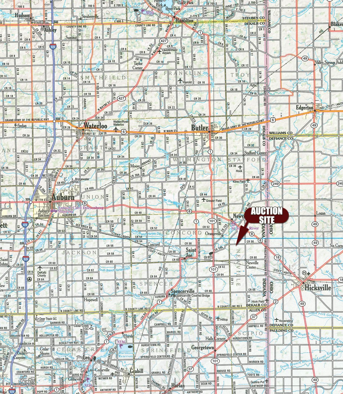 Area map - TIMED ONLINE ONLY PERSONAL PROPERTY AUCTION IN DEKALB COUNTY INDIANA
