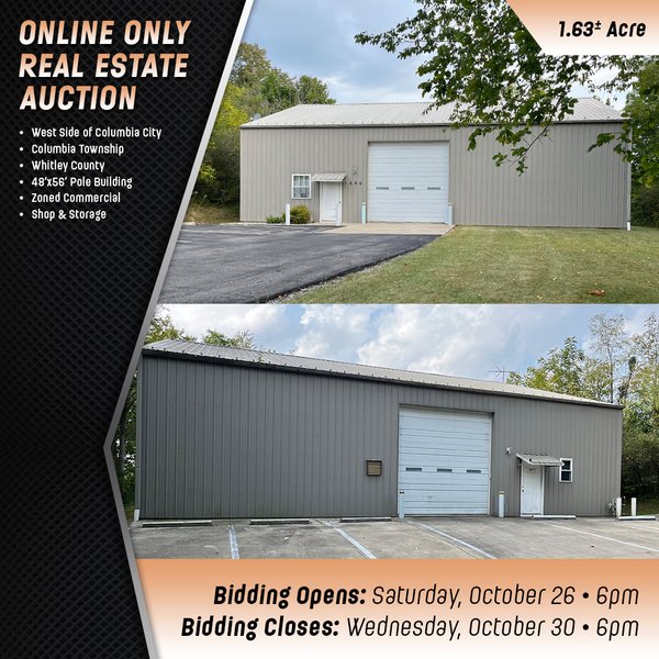 ONLINE ONLY REAL ESTATE AUCTION IN WHITLEY COUNTY INDIANA