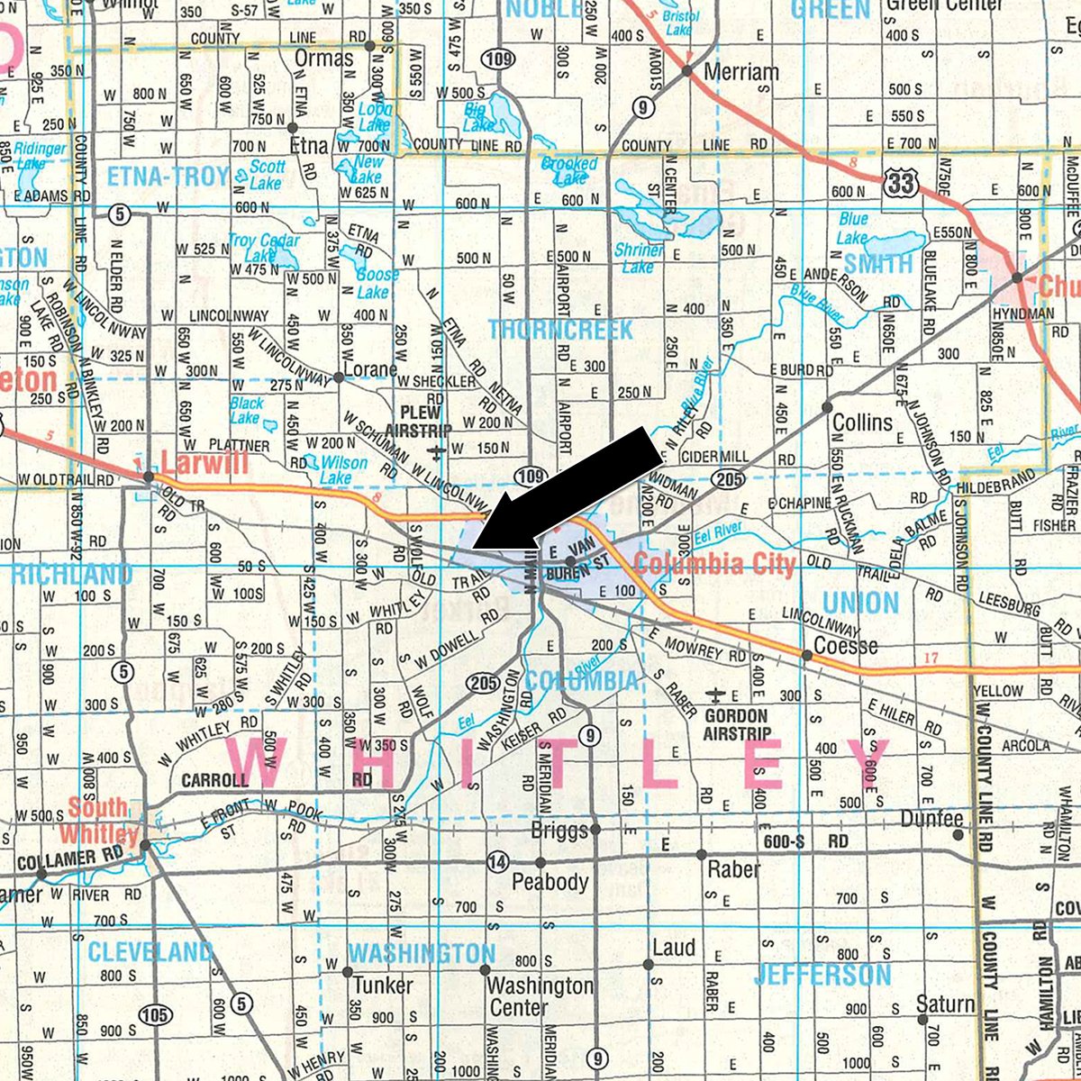 Area map - ONLINE ONLY REAL ESTATE AUCTION IN WHITLEY COUNTY INDIANA