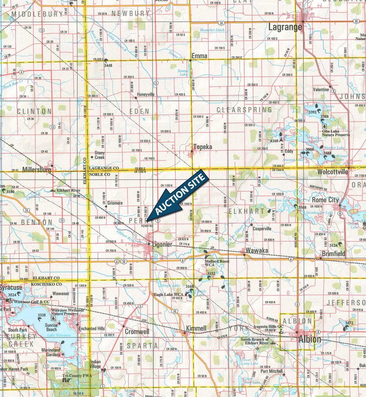 Area map - TIMED ONLINE ONLY PERSONAL PROPERTY AUCTION IN NOBLE COUNTY INDIANA