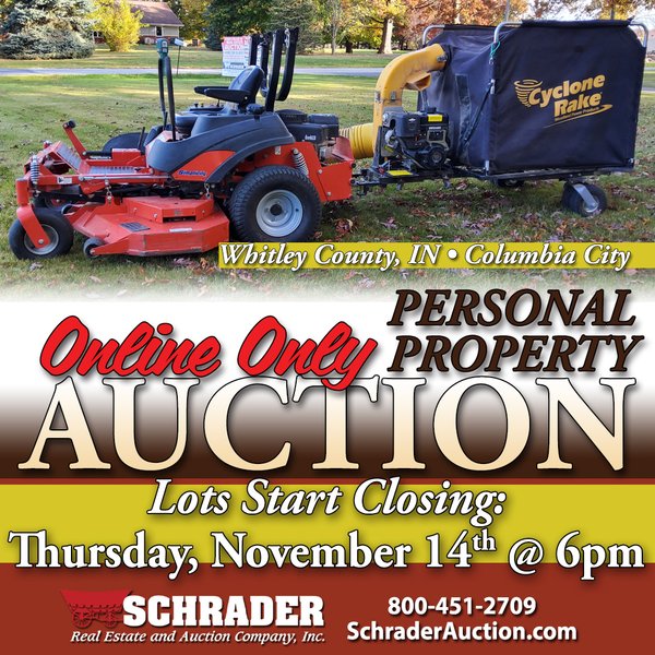 PERSONAL PROPERTY AUCTION IN WHITLEY COUNTY INDIANA