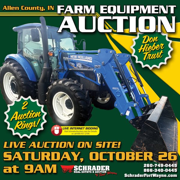 FARM EQUIPMENT-PERSONAL PROPERTY AUCTION IN ALLEN COUNTY INDIANA