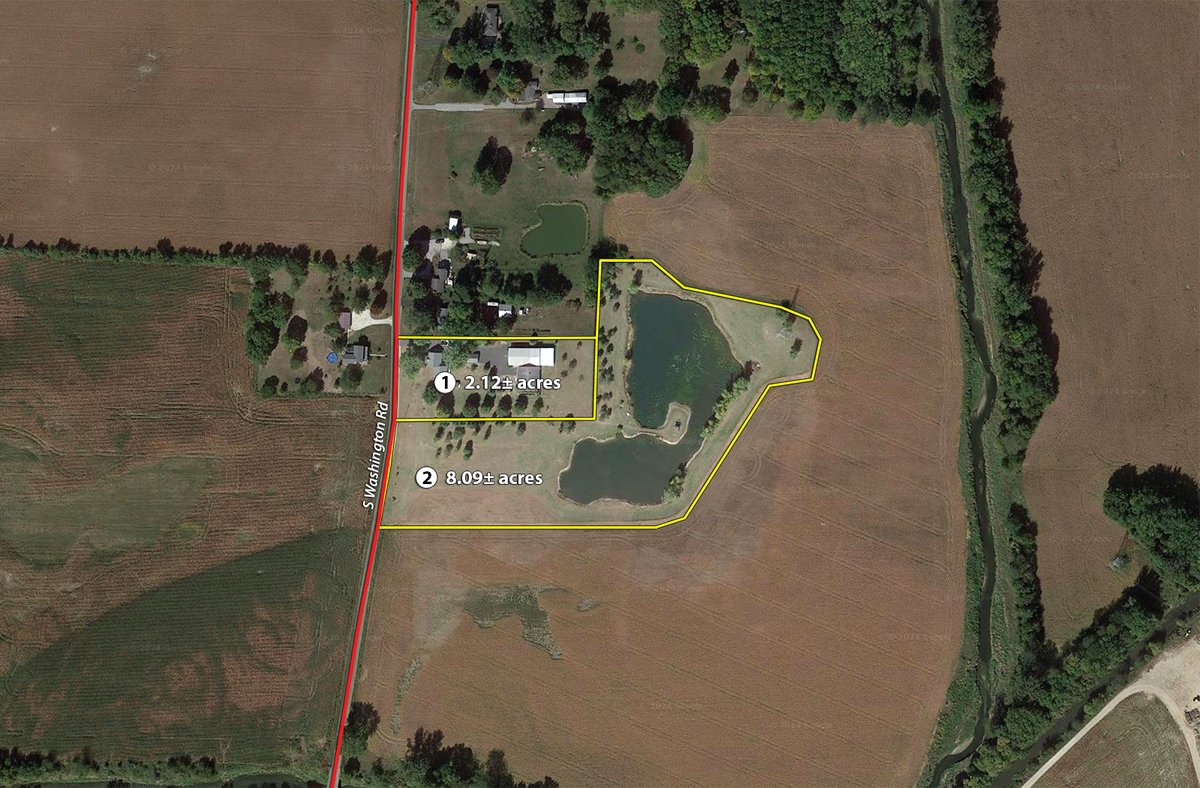 Tract map - REAL ESTATE AUCTION OFFERED IN 2 TRACTS IN WHITLEY COUNTY INDIANA