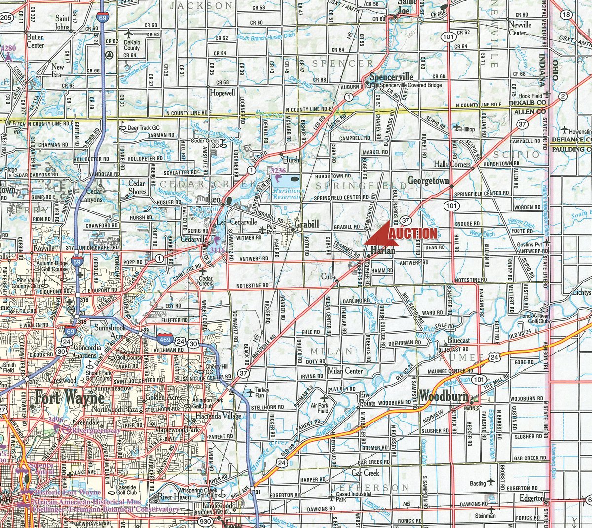 Area map - PERSONAL PROPERTY AUCTION IN ALLEN COUNTY INDIANA