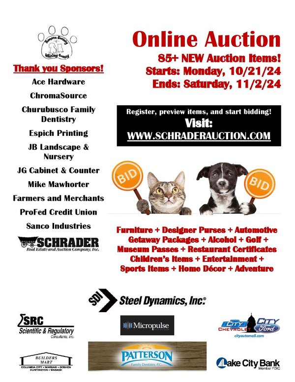 WHITLEY COUNTY HUMANE SOCIETY CHARITY AUCTION