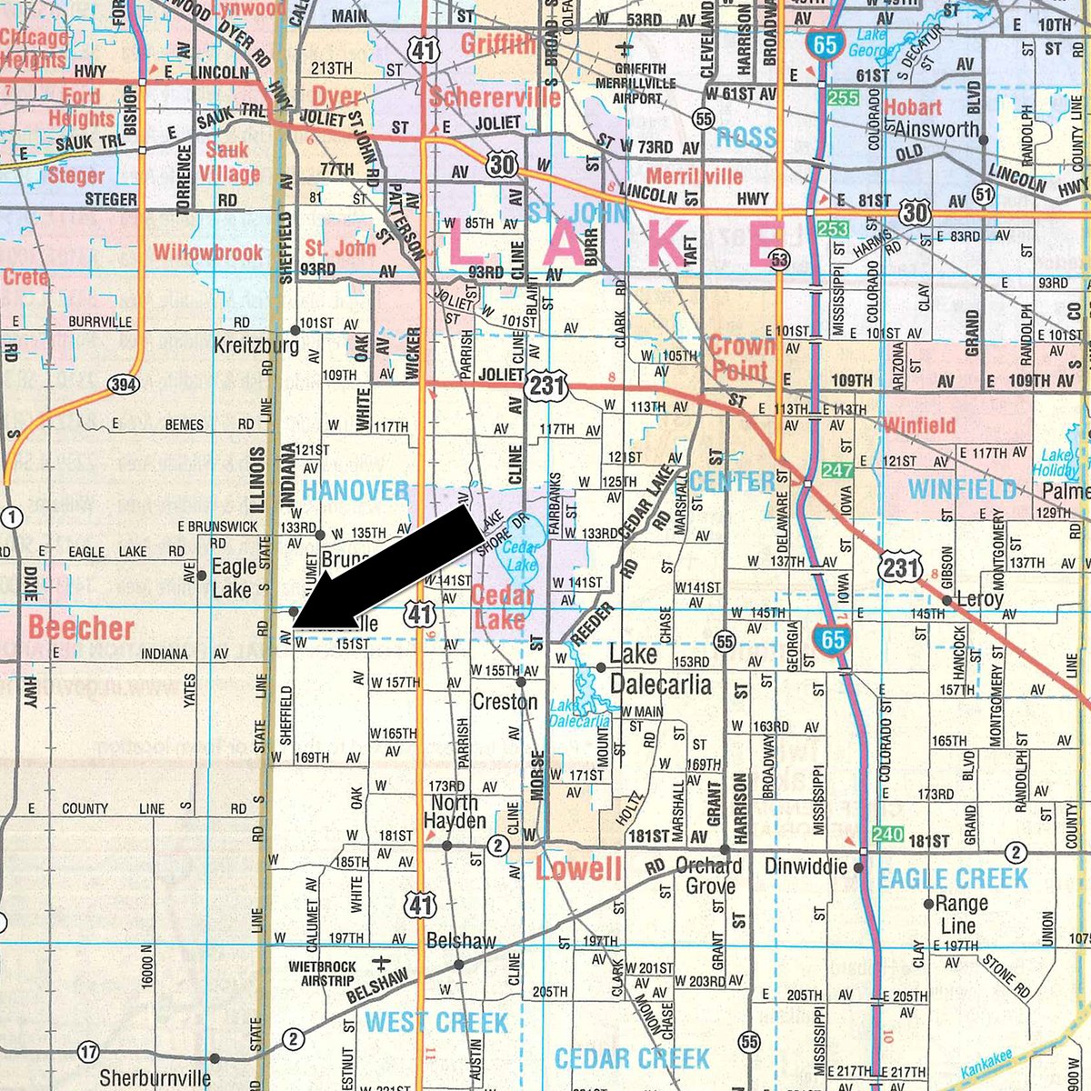 Area map - PERSONAL PROPERTY AUCTION IN LAKE COUNTY INDIANA