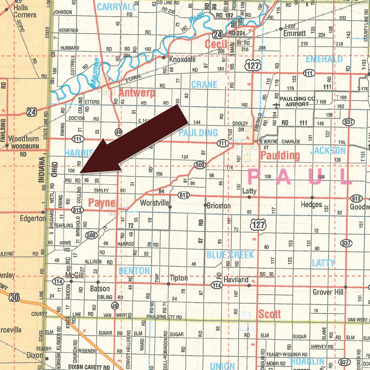 Area map - FARM EQUIPMENT AUCTION IN PAULDING COUNTY OHIO