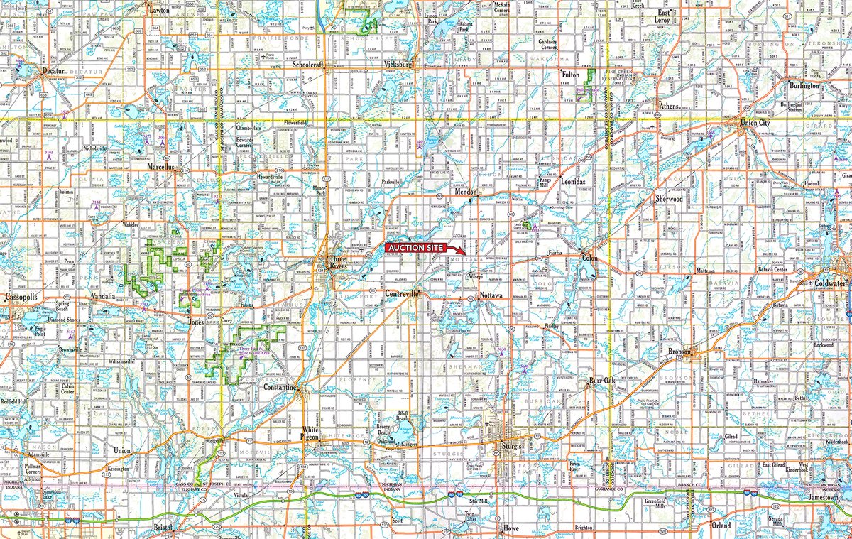 Area map - FARM EQUIPMENT AUCTION IN ST JOE COUNTY MICHIGAN