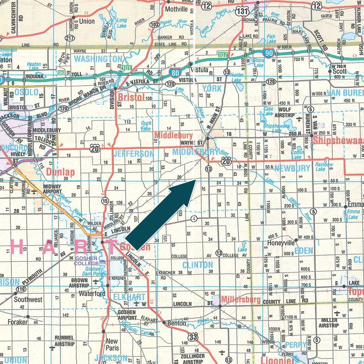Area map - FARM EQUIPMENT AUCTION IN ELKHART COUNTY INDIANA