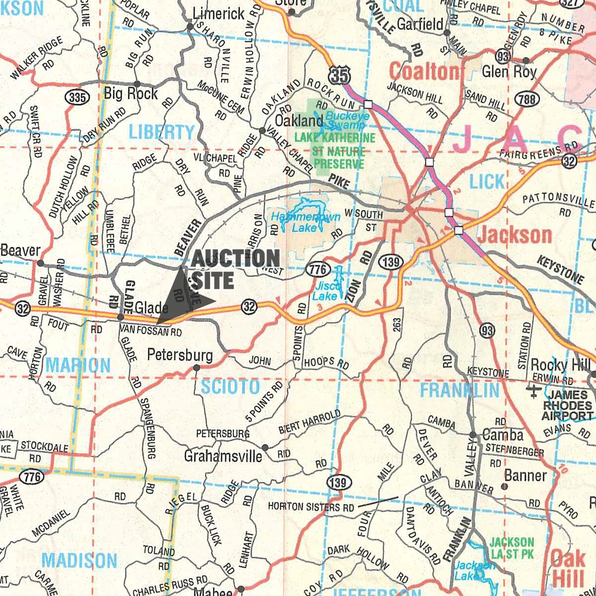 Area map - FARM EQUIPMENT AUCTION IN JACKSON COUNTY OHIO