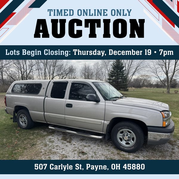 TIMED ONLINE PERSONAL PROPERTY AUCTION IN PAULDING COUNTY OHIO