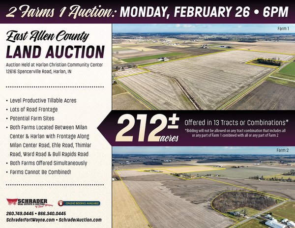 Sold: LAND AUCTION - 212+/- ACRES OFFERED IN 13 TRACTS IN ALLEN COUNTY, INDIANA - 15729 Ehle Rd, New Haven, IN 46743 - Allen County, IN