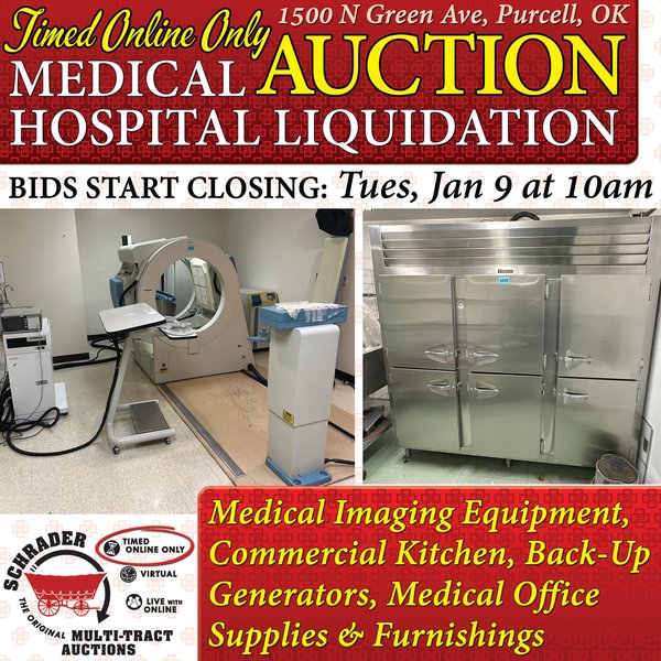 TIMED ONLINE ONLY CITY OF PURCELL MUNICIPAL HOSPITAL LIQUIDATION AUCTION