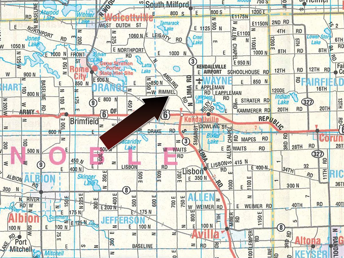 Area map - TIMED ONLINE ONLY PERSONAL PROPERTY AUCTION IN NOBLE COUNTY, INDIANA