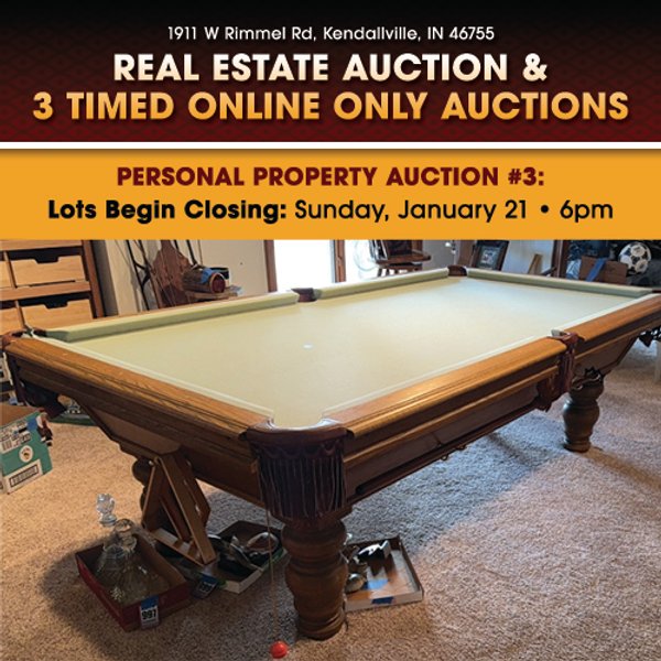 TIMED ONLINE ONLY PERSONAL PROPERTY AUCTION IN NOBLE COUNTY, INDIANA