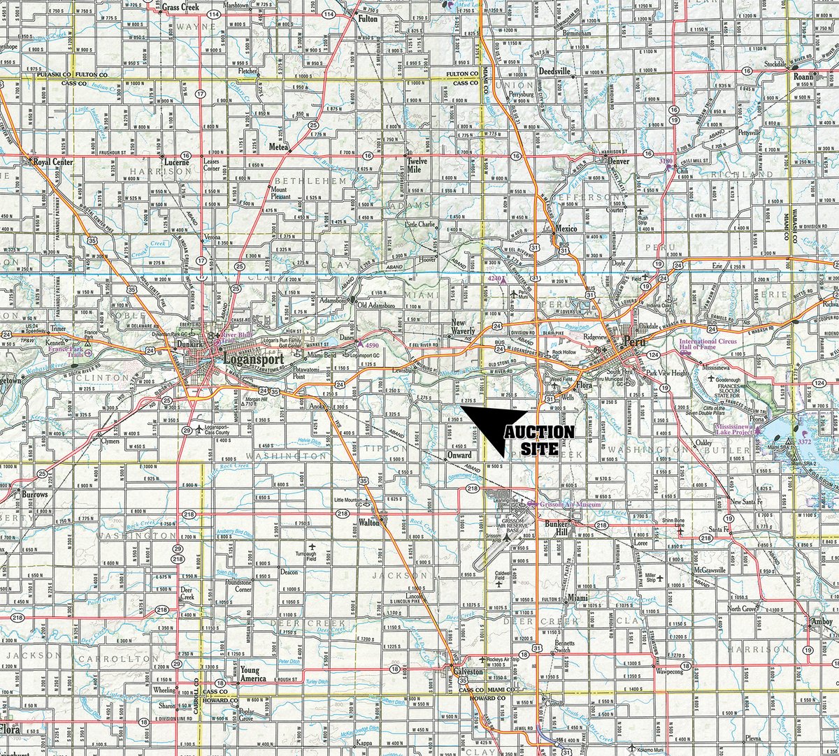 Area map - FARM EQUIPMENT AUCTION IN CASS COUNTY, INDIANA