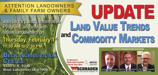 LAND VALUE TRENDS AND COMMODITY MARKETS UPDATE SEMINAR IN WEST LAFAYETTE, INDIANA