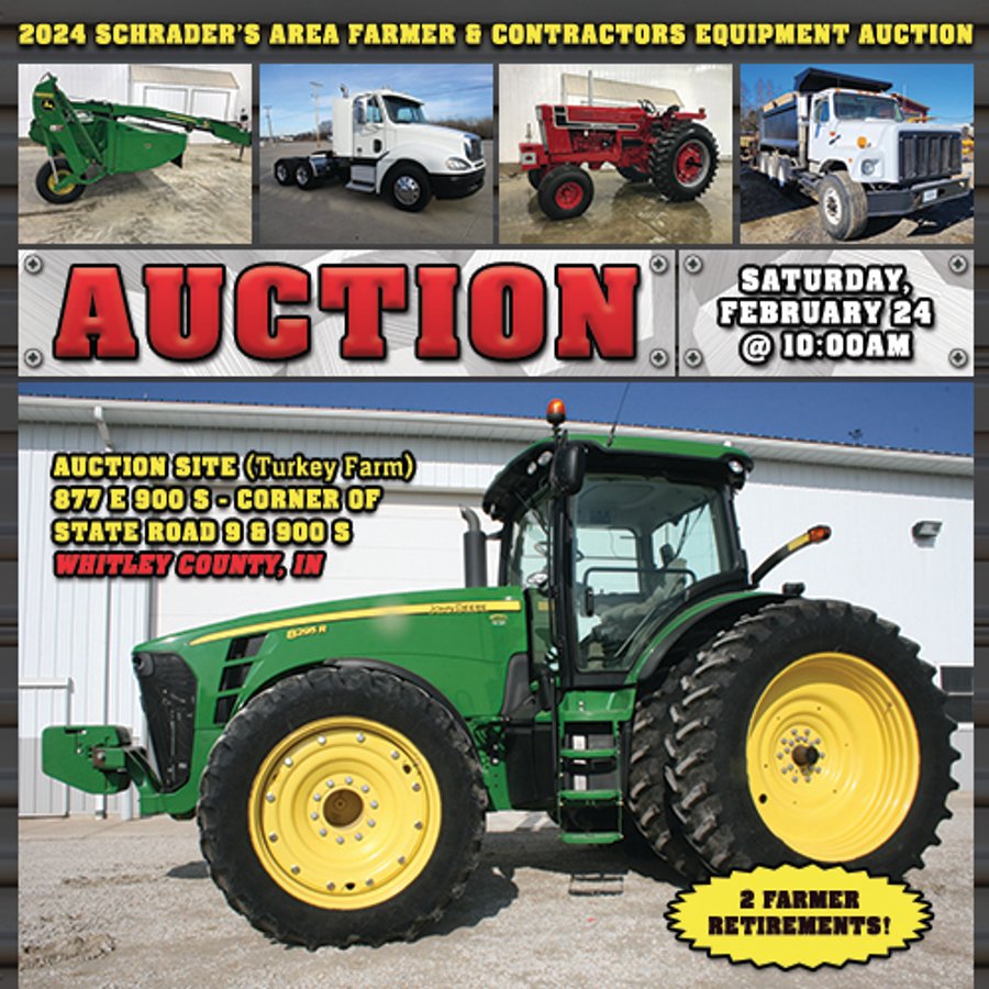 AREA FARMERS FARM EQUIPMENT AUCTION IN WHITLEY COUNTY, INDIANA