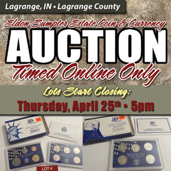 TIMED ONLINE ONLY COIN AUCTION IN LAGRANGE COUNTY, INDIANA
