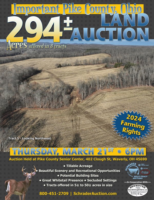 Sold: LAND AUCTION - 294+/- ACRES OFFERED IN 8 TRACTS IN PIKE COUNTY, OHIO - 961 Denver Rd, Waverly, OH 45690 - Pike County, OH