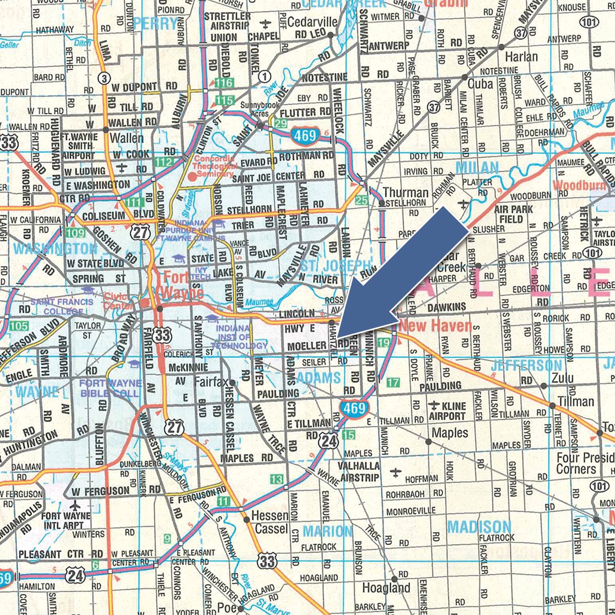 Area map - TIMED ONLINE PERSONAL PROPERTY AUCTION IN ALLEN COUNTY, INDIANA