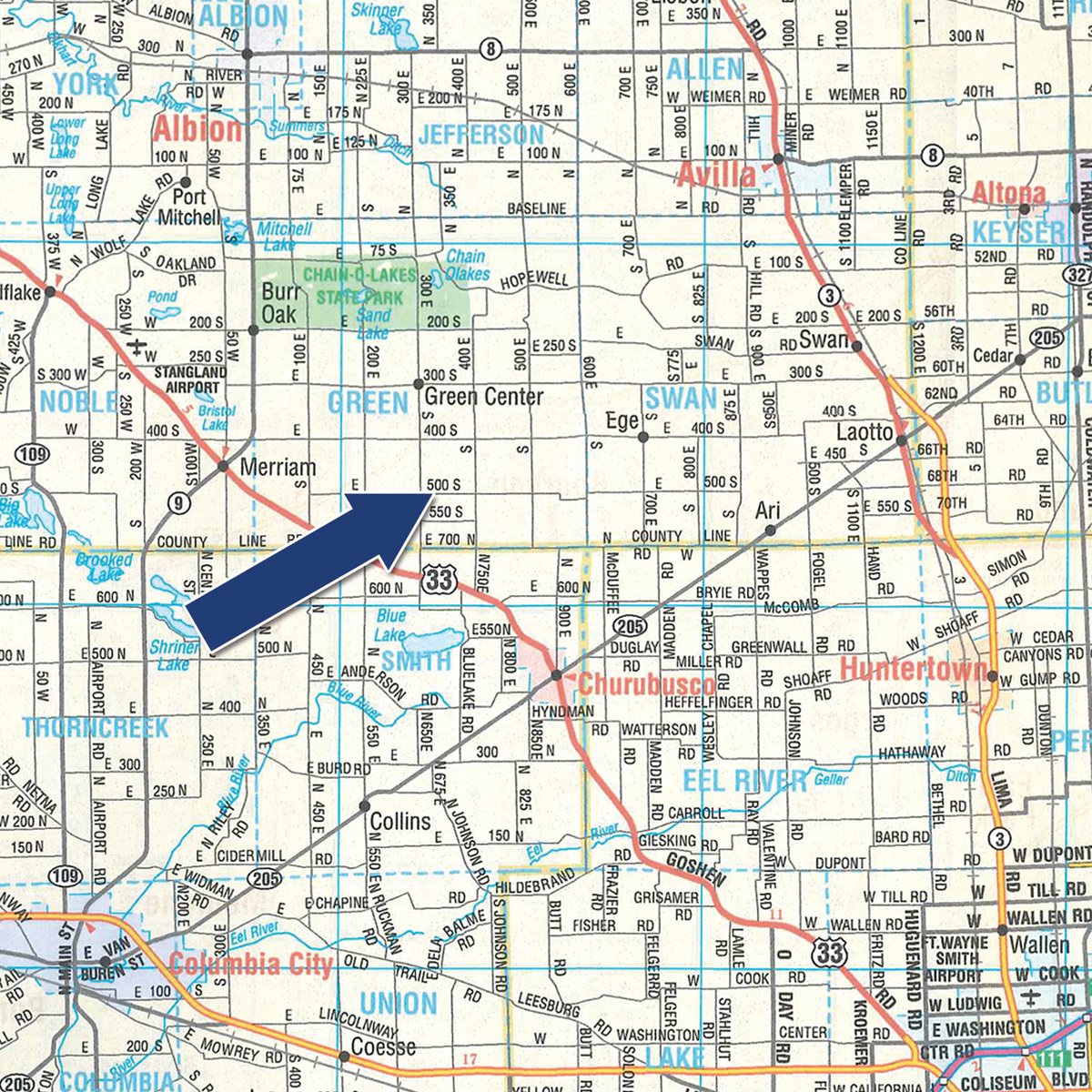 Area map - TIMED ONLINE ONLY PERSONAL PROPERTY AUCTION IN NOBLE COUNTY, INDIANA