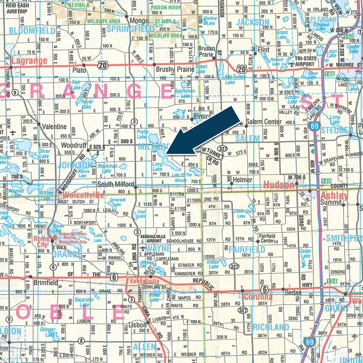 Area map - REAL ESTATE AUCTION - HOME OFFERED IN 1 TRACT IN LAGRANGE COUNTY, INDIANA