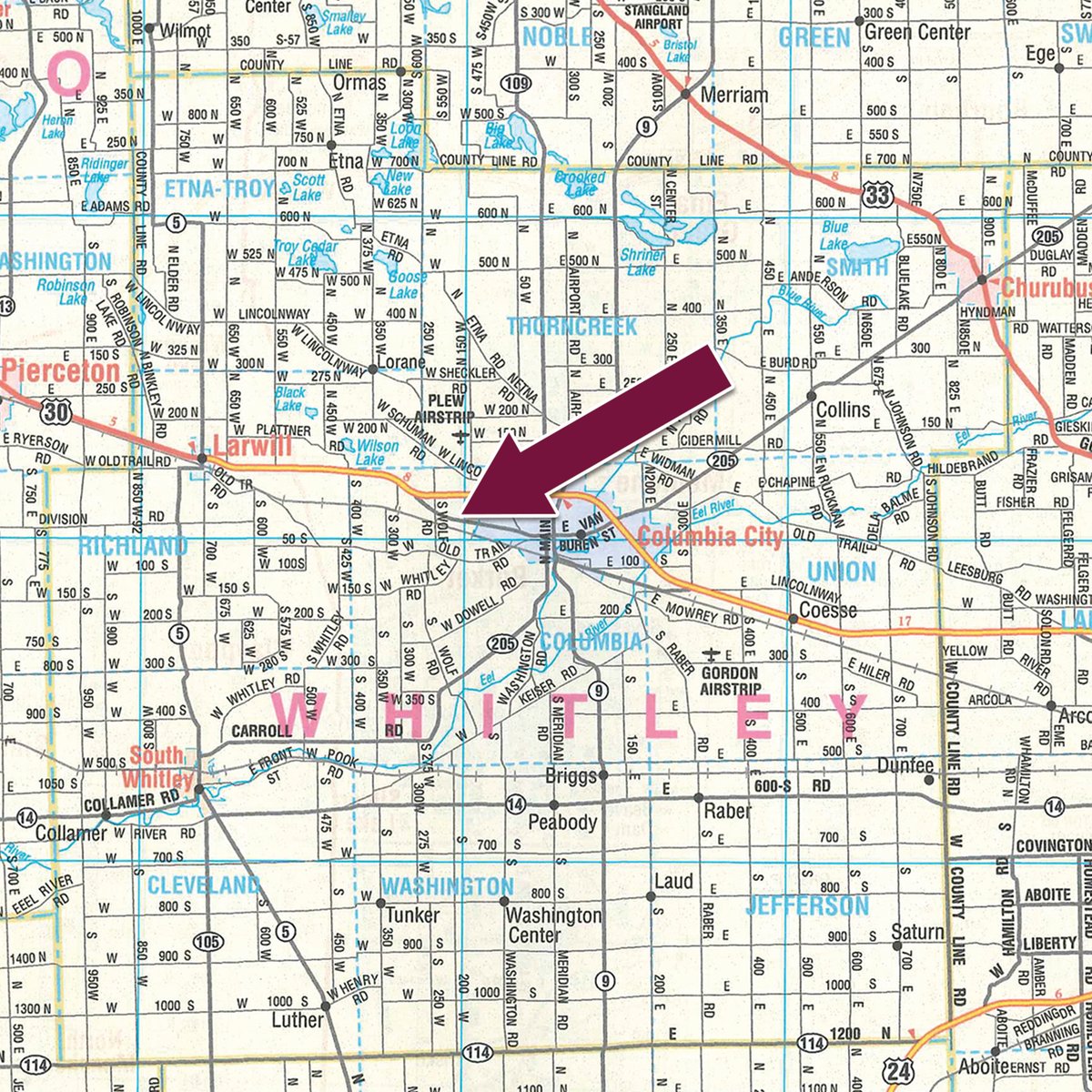 Area map - TIMED ONLINE ONLY PERSONAL PROPERTY AUCTION IN WHITLEY COUNTY, INDIANA