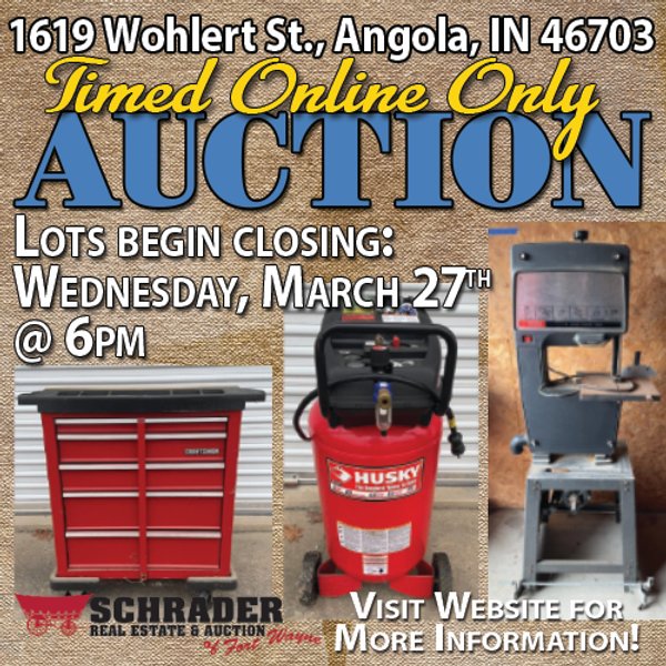 TIMED ONLINE ONLY PERSONAL PROPERTY AUCTION IN STEUBEN COUNTY, INDIANA