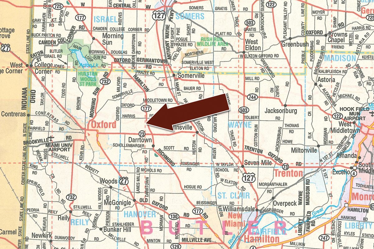 Area map - LAKE FARM EQUIPMENT AUCTION IN BUTLER COUNTY, OHIO