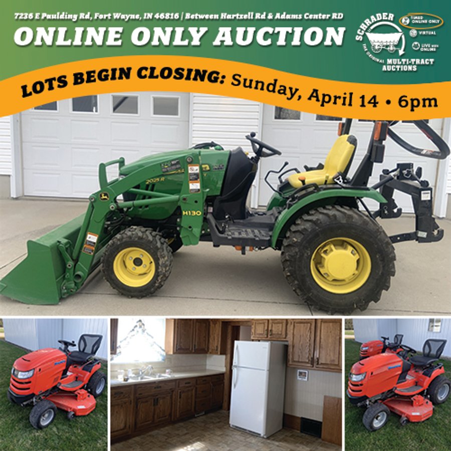 TIMED ONLINE ONLY PERSONAL PROPERTY AUCTION IN ALLEN COUNTY, INDIANA