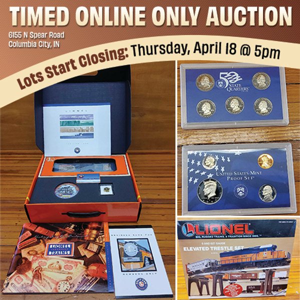 TIMED ONLINE ONLY PERSONAL PROPERTY IN WHITLEY COUNTY, INDIANA