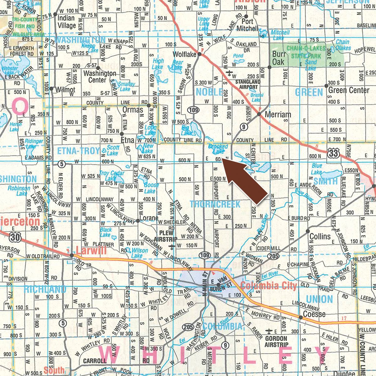 Area map - TIMED ONLINE ONLY PERSONAL PROPERTY IN WHITLEY COUNTY, INDIANA