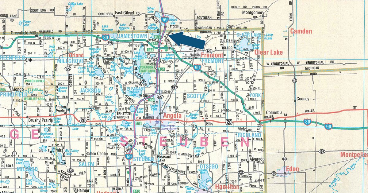 Area map - FARM EQUIPMENT AUCTION IN STEUBEN COUNTY, INDIANA