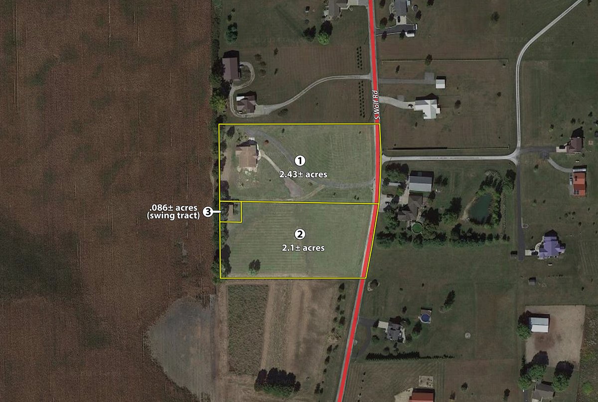 Tract map - REAL ESTATE AUCTION - 4.73+/- ACRES OFFERED IN 3 TRACTS IN WHITLEY COUNTY, INDIANA