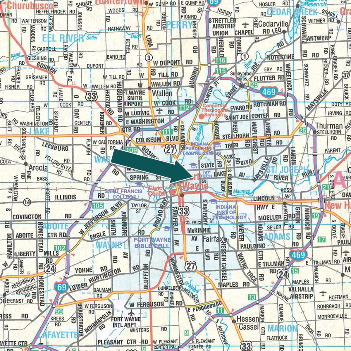 Area map - BUCHHEIT ANTIQUE AUCTION - TIMED ONLINE IN ALLEN COUNTY, INDIANA
