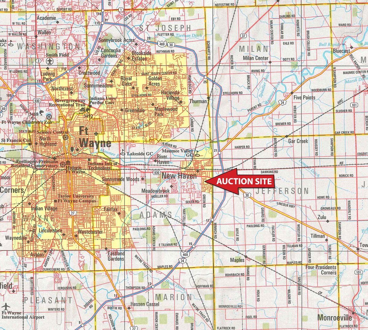 Area map - TIMED ONLINE ONLY PERSONAL PROPERTY AUCTION IN ALLEN COUNTY, INDIANA