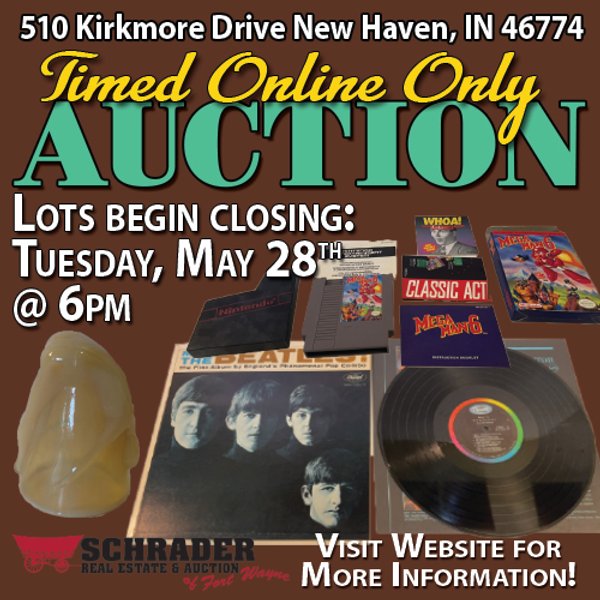 TIMED ONLINE ONLY PERSONAL PROPERTY AUCTION IN ALLEN COUNTY, INDIANA