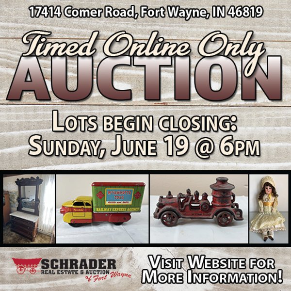 TIMED ONLINE ONLY PERSONAL PROPERTY AUCTION IN ALLEN COUNTY, INDIANA