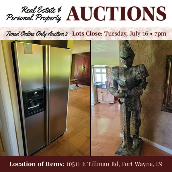 TIMED ONLINE ONLY PERSONAL PROPERTY AUCTION IN ALLEN COUNTY, INDIANA