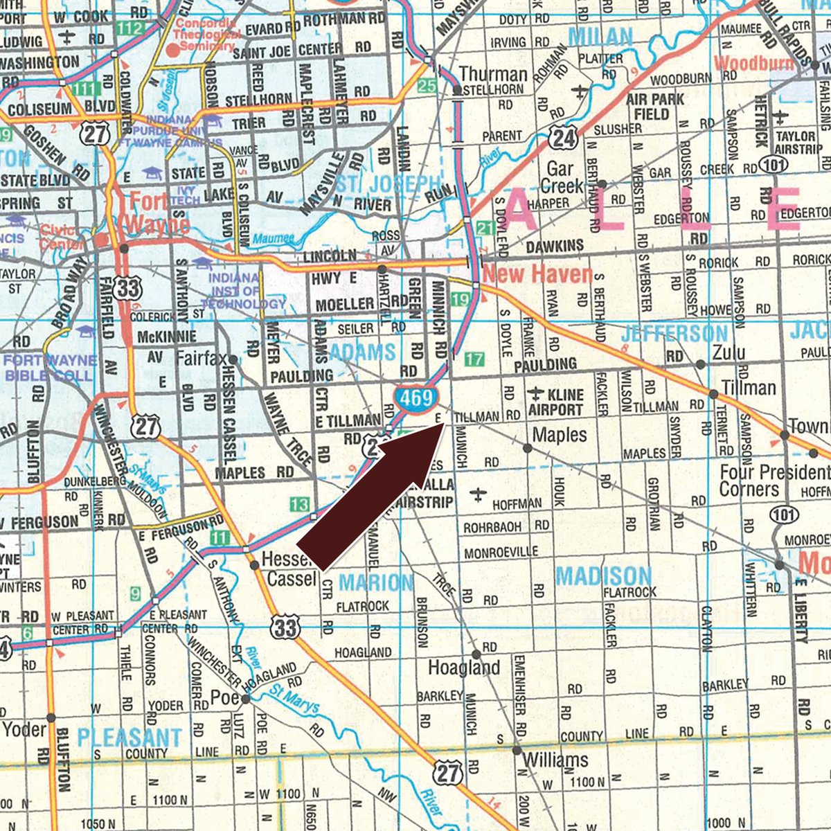 Area map - TIMED ONLINE ONLY PERSONAL PROPERTY AUCTION IN ALLEN COUNTY, INDIANA