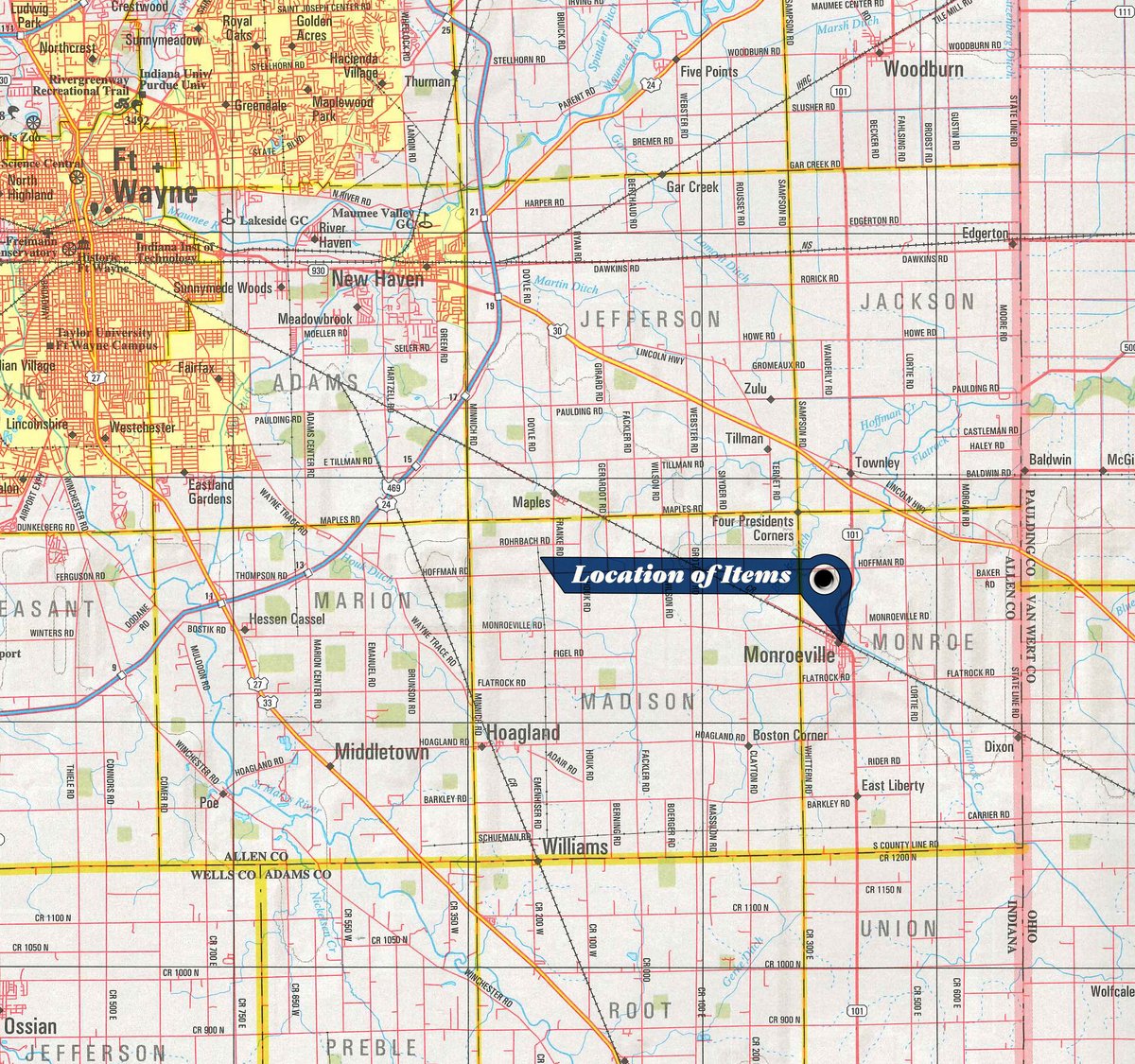 Area map - TIMED ONLINE ONLY PERSONAL PROPERTY AUCTION IN ALLEN COUNTY, INDIANA