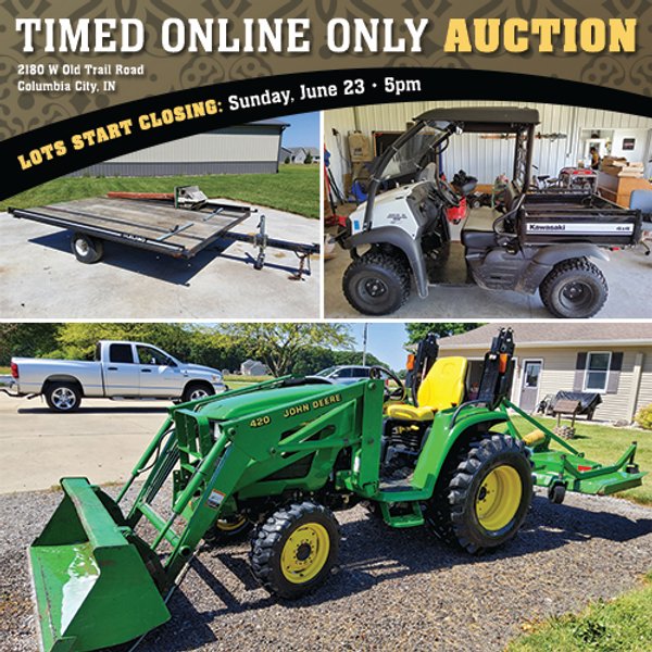 TIMED ONLINE ONLY PERSONAL PROPERTY AUCTION IN WHITLEY COUNTY, INDIANA